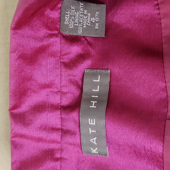Kate Hill Vibrant Pink Satin Blazer/Shirt 100% Silk - Picture 6 of 9